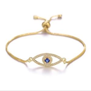 Adjustable evil  eye bracelet